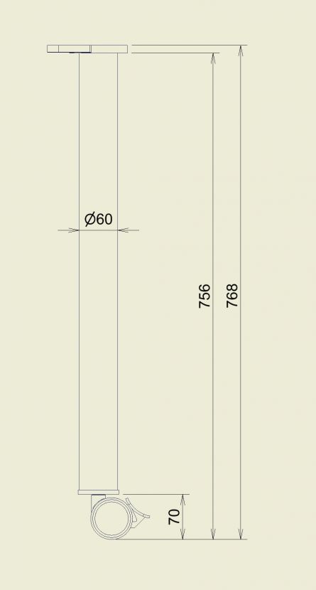 Noha stolu s oto�n�m kole�kem (2/3)