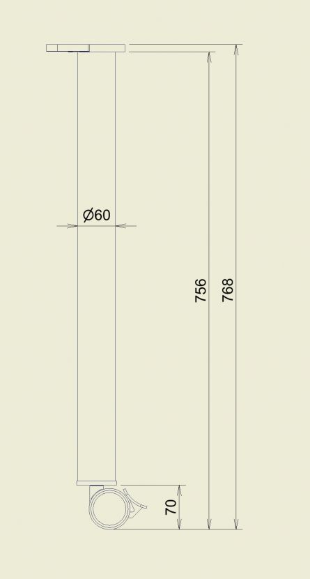 Noha stolu s oto�n�m kole�kem (3/3)