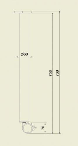 Noha stolu s oto�n�m kole�kem (3/3)